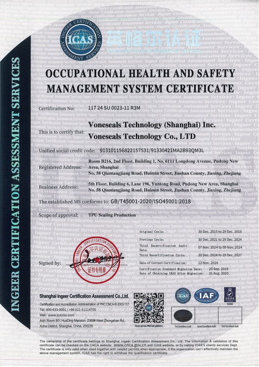 ISO 45001 Occupational Health & Safety Management System Certificate