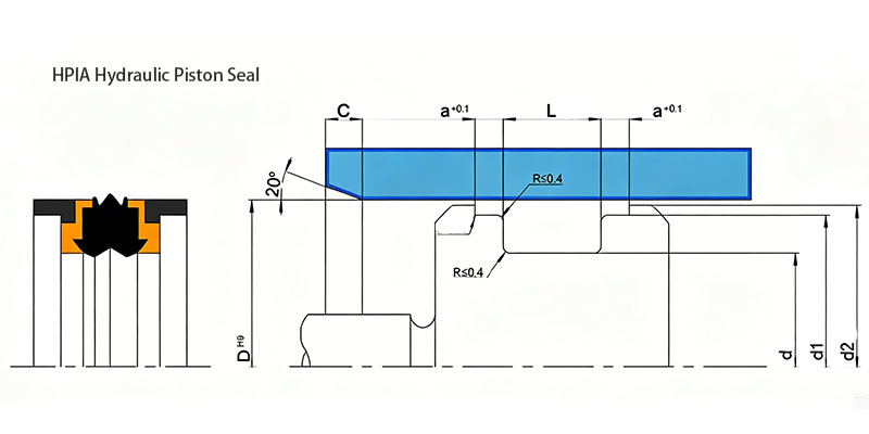HPIA NBR Hydraulic Piston Seal
