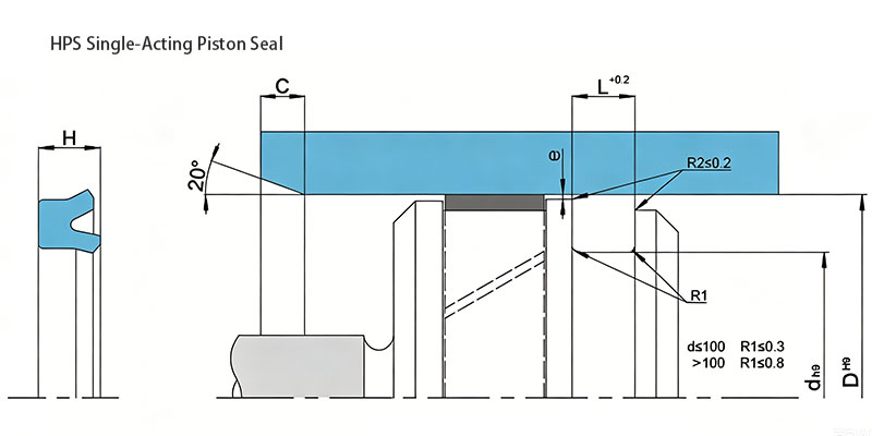 HPS Single-Acting Piston Seal