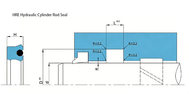 HRE Hydraulic Cylinder Rod Seal